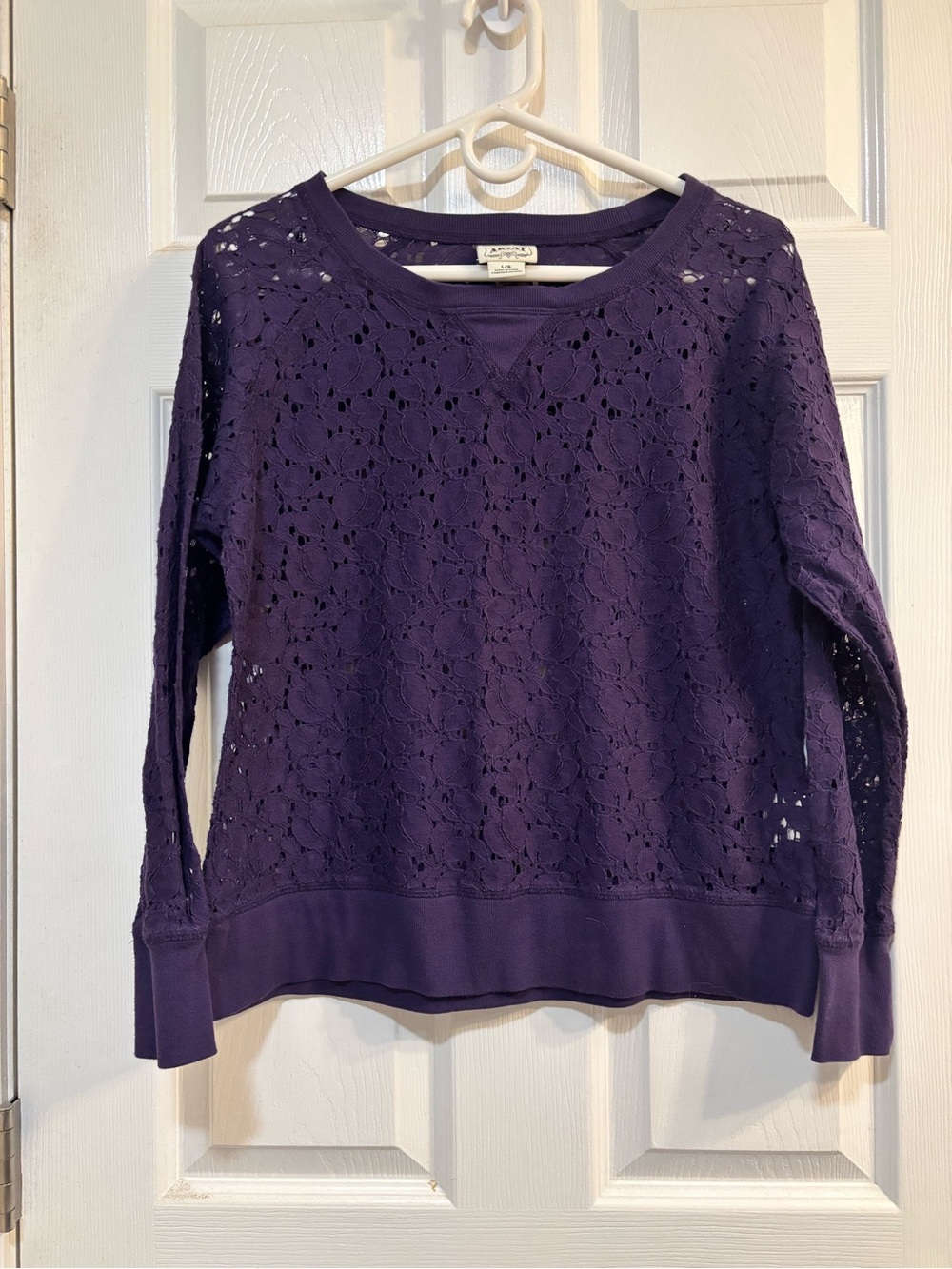 Ariat Purple Lace Detail Sweater Top